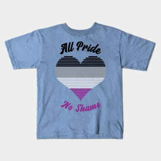 All Pride No Shame - Asexual Flag Kids T-Shirt